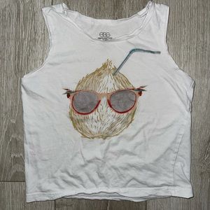 Super cute coconut w/sunglasses (kid tank)